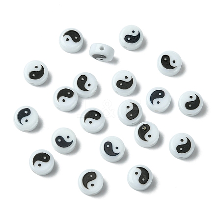 20Pcs Printed Opaque Acrylic Beads SACR-YW0001-96B-1