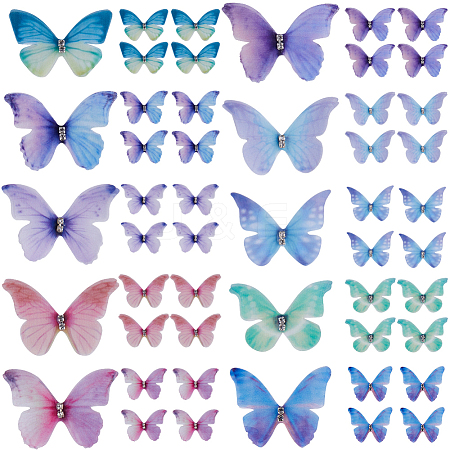 100Pcs 10 Colors Gradient Color 2-Layer Fibre Tulle Ornament Accessories FIND-SC0005-81-1