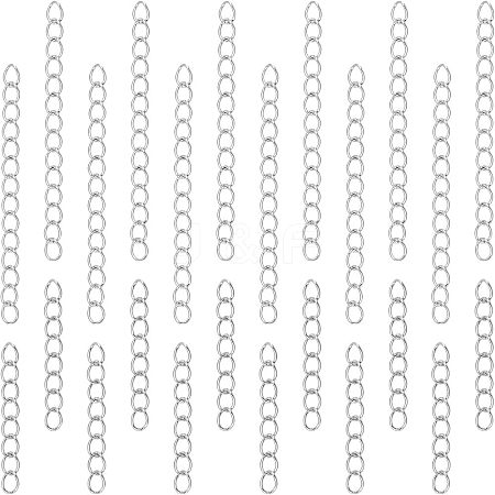 Unicraftale 100Pcs 2 Style 304 Stainless Steel Curb Chain Extender STAS-UN0038-14P-1