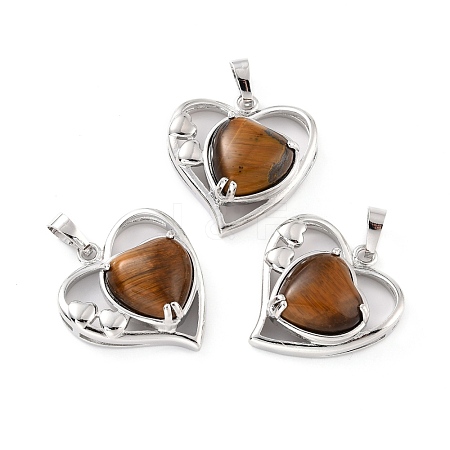 Natural Tiger Eye Pendants G-C236-01C-P-RS-1