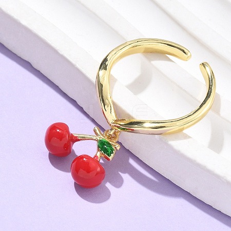 Brass with Enamel Cuff Rings RJEW-Q019-02A-G-1