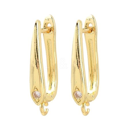 Brass Micro Pave Cubic Zirconia Hoop Earring Findings CU-CBAB5B4-03G-1