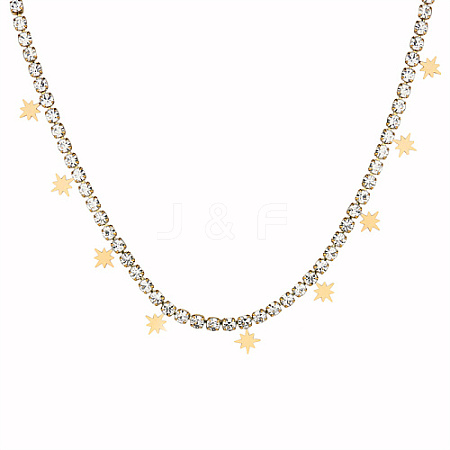 Stainless Steel Star Charms Bib Necklaces OU1431-1-1