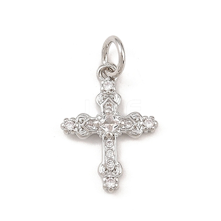 Brass Micro Pave Cubic Zirconia Pendants KK-G544-17P-1