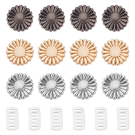 WADORN 12 Sets 3 Colors Alloy Buckle Clips FIND-WR0006-06-1