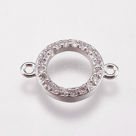 Brass Micro Pave Cubic Zirconia Links KK-I614-018P-1