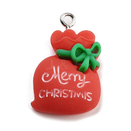 Christmas Theme Opaque Resin Pendants RESI-F054-B02-1