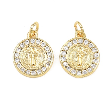 Religion Brass Micro Pave Clear Cubic Zirconia Pendants CU-CBA9482-01G-04-1