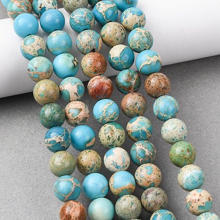 Natural Imperial Jasper Beads Strands G-A175B-8mm-03A-1