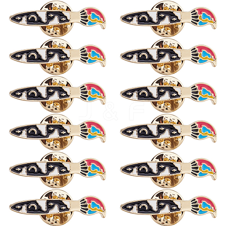 12Pcs Alloy Enamel Lapel Pin Backs for Backpack Clothes JEWB-FH0002-60-1