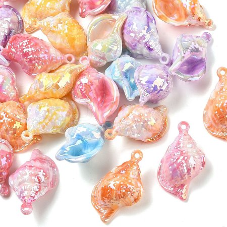 UV Plating Opaque Acrylic Big Pendants AC-CBA617C-01-1
