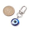 Flat Round with Evil Eye 304 Stainless Steel & Resin Pendant Decorations HJEW-JM01946-01-3