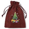 Christmas Theme Jute Cloth Storage Bags ABAG-F010-01B-08-2