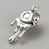 White Series Love Bow Alloy Acrylic Pendant LS-PALLOY-WH0115-01P-14-2