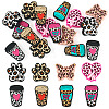 16Pcs 8 Styles Leopard Print Pattern Silicone Focal Beads SIL-TA0002-69-1