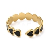 Real 18K Gold Plated 304 Stainless Steel Enamel Cuff Rings RJEW-M171-14G-02-3