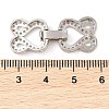 Rack Plating Brass Micro Pave Clear Cubic Zirconia Fold Over Clasps KK-S384-01P-3
