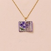 Brass Enamel Book Pendant Necklaces for Women KK-CBAF5B9-01G-02-1