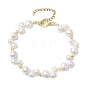 Shell Pearl & Non-magnetic Synthetic Hematite Beaded Bracelets BJEW-JB11159-1