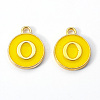 Golden Plated Alloy Enamel Charms X-ENAM-S118-09O-2