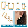  8Pcs 4 Size Brass Rectangle Hoop Earrings for Women EJEW-TA0001-12-3