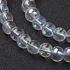 13 inch AB Color Plated Round Glass Beads X-GR6mmC28-AB-2