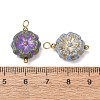 Baking Paint & Golden Metal Enlaced Glass Pendants GL-CBA010C-12G-3