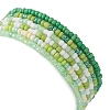 6Pcs Glass Seed & Brass Beaded Stretch Bracelets Set BJEW-JB09538-02-5