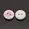 2-Hole Flat Round Mathematical Operators Printed Wooden Sewing Buttons BUTT-M002-02-2