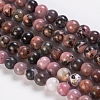 Natural Rhodonite Beads Strands G-K254-04-6mm-1