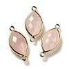 Natural Rose Quartz Faceted Connector Charms G-K347-03G-13-1