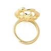 Flower Brass Shell & Cubic Zirconia Adjustable Ring Settings KK-K297-07G-3