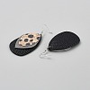 Leather Leopard Print Teardrop Dangle Earrings EJEW-WH0817-005A-2