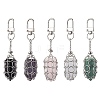 304 Stainless Steel Chain Pouch Natural Gemstone Pendant Decorations HJEW-JM01888-01-1