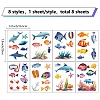 8 Sheets 8 Styles PVC Waterproof Wall Stickers DIY-WH0345-213-2