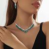 Alloy Rhinestone Teardrop Tassel Necklaces & Stud Earrings Sets FS-WG9D3B7-02-1