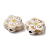 Glaze Daisy Flower Printed Porcelain Beads PR-CBA03B0-04A-2