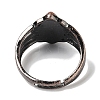 Synthetic Goldstone Horse Eye Adjustable Rings RJEW-K271-05R-10-4