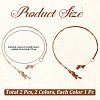 2Pcs 2 Colors Bohemian Imitation Leather Tassel with Alloy Ring Waist Chain Belts for Women AJEW-CL0005-22A-2