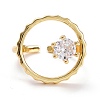 Hollow Ring with Cubic Zirconia Cuff Ring RJEW-E170-06G-2