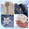 120Pcs 4 Styles Iron Brooch Findings IFIN-SP0001-33S-4