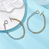 2Pcs 304 Stainless Steel Two Tone Figaro Chain Bracelets BJEW-JB13017-1