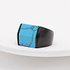 Rectangle Synthetic Turquoise Finger Ring FIND-PW0021-08D-EB-1