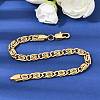 304 Stainless Steel Swirl  Link Bracelets for Women BJEW-K240-11G-3