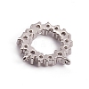Brass Micro Pave Clear Cubic Zirconia Pendants ZIRC-L091-032-3