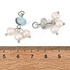 Natural Larimar & Natural Cultured Freshwater Pearl Pendants PALLOY-JF06004-3