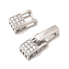 Brass Micro Pave Clear Cubic Zirconia Fold Over Clasps X-KK-C075-36P-2