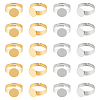 Unicraftale 20Pcs 2 Styles Adjustable 304 Stainless Steel Finger Rings Components STAS-UN0057-19A-1