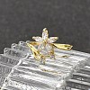 Rack Plating Brass Micro Pave Cubic Zirconia Finger Rings for Women LS-RJEW-M027-01G-01-3