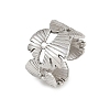 304 Stainless Steel Adjustable Open Cuff Rings for Women LS-RJEW-K299-01P-4